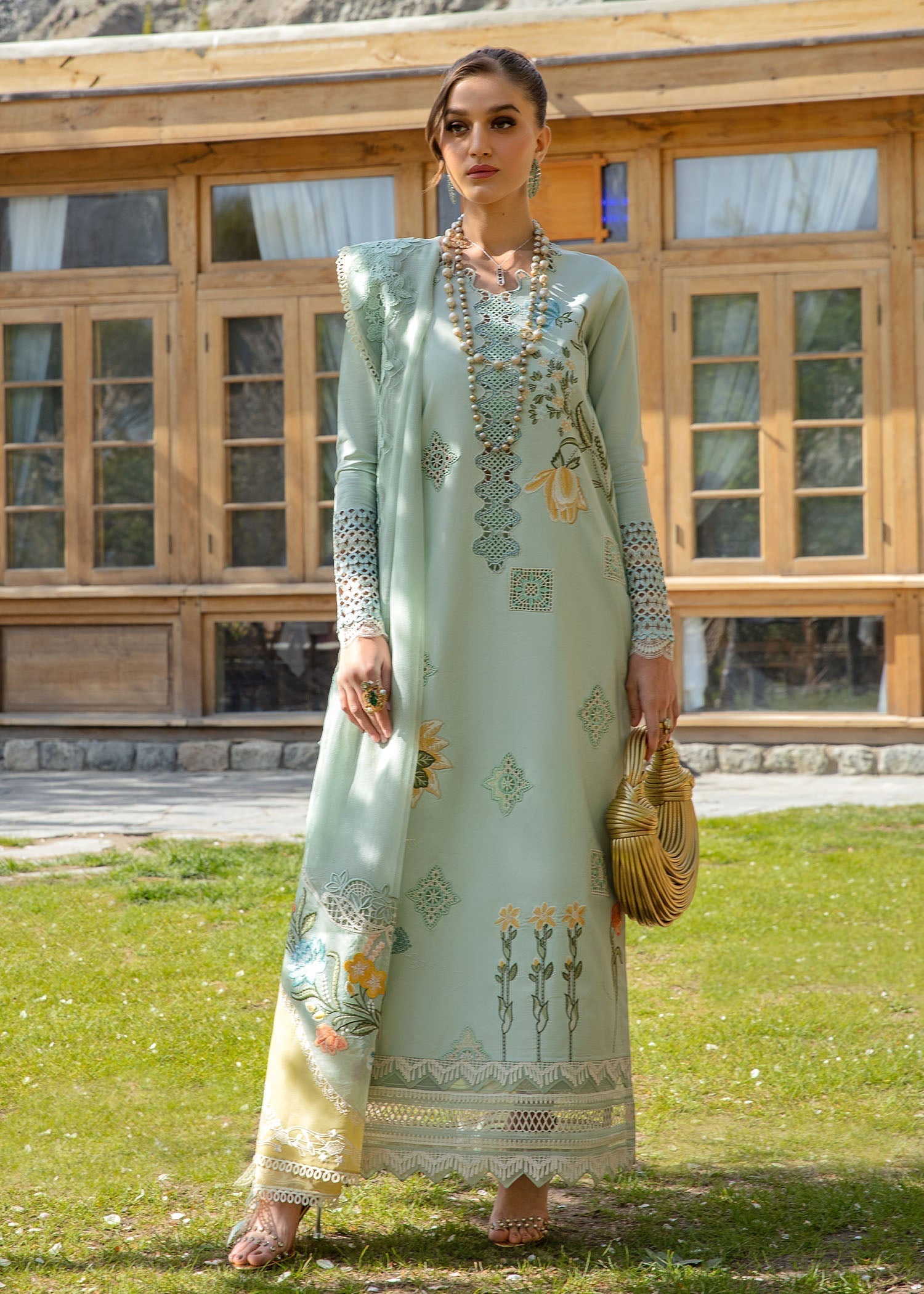 Crimson | Lawn 2024 | Into The Wild - Aqua  Riwayat-e-Khas