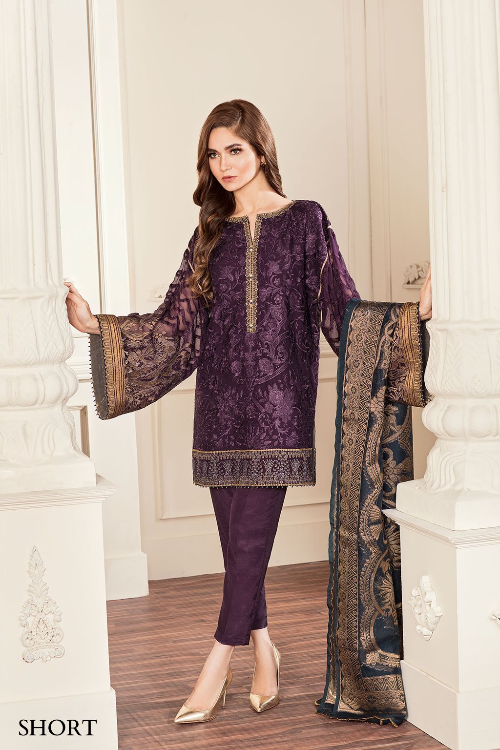sachin and babi light blue dress Baroque | Lawn Collection 24 | UF-566
