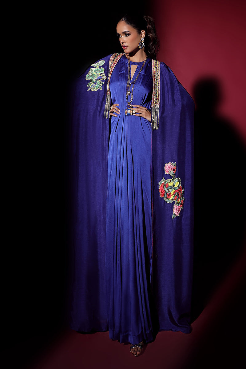 Wardha Saleem | Luxury Pret Fusion Wear | NOVA CAPE WITH DRAPE (2PC) - Riwayat-e-Khas