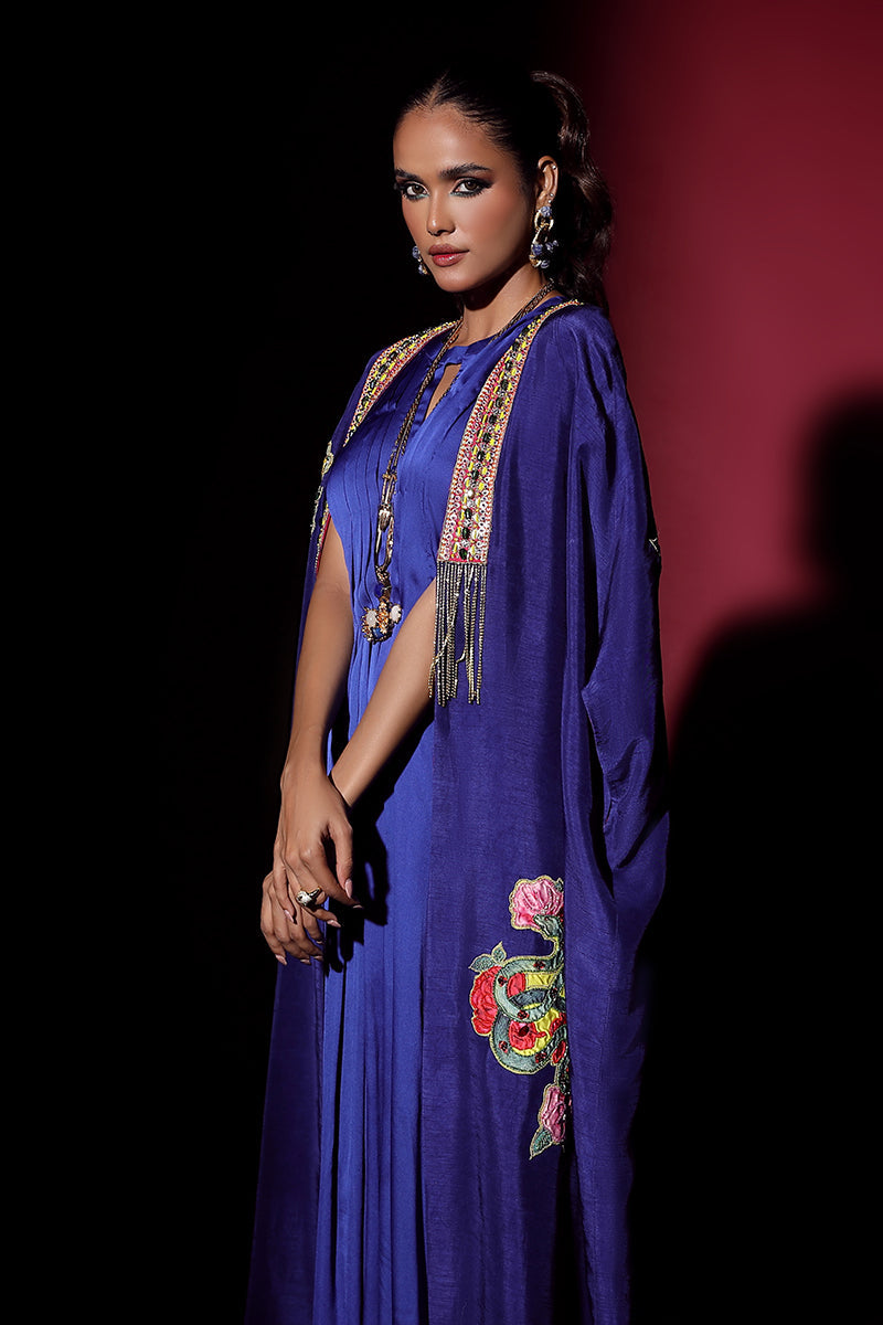 Wardha Saleem | Luxury Pret Fusion Wear | NOVA CAPE WITH DRAPE (2PC) - Riwayat-e-Khas
