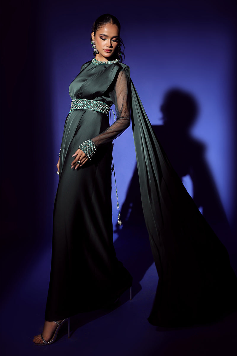 Wardha Saleem | Luxury Pret Fusion Wear | ZEPHYR SAREE DRAPE WITH BELT (2PC) - Riwayat-e-Khas