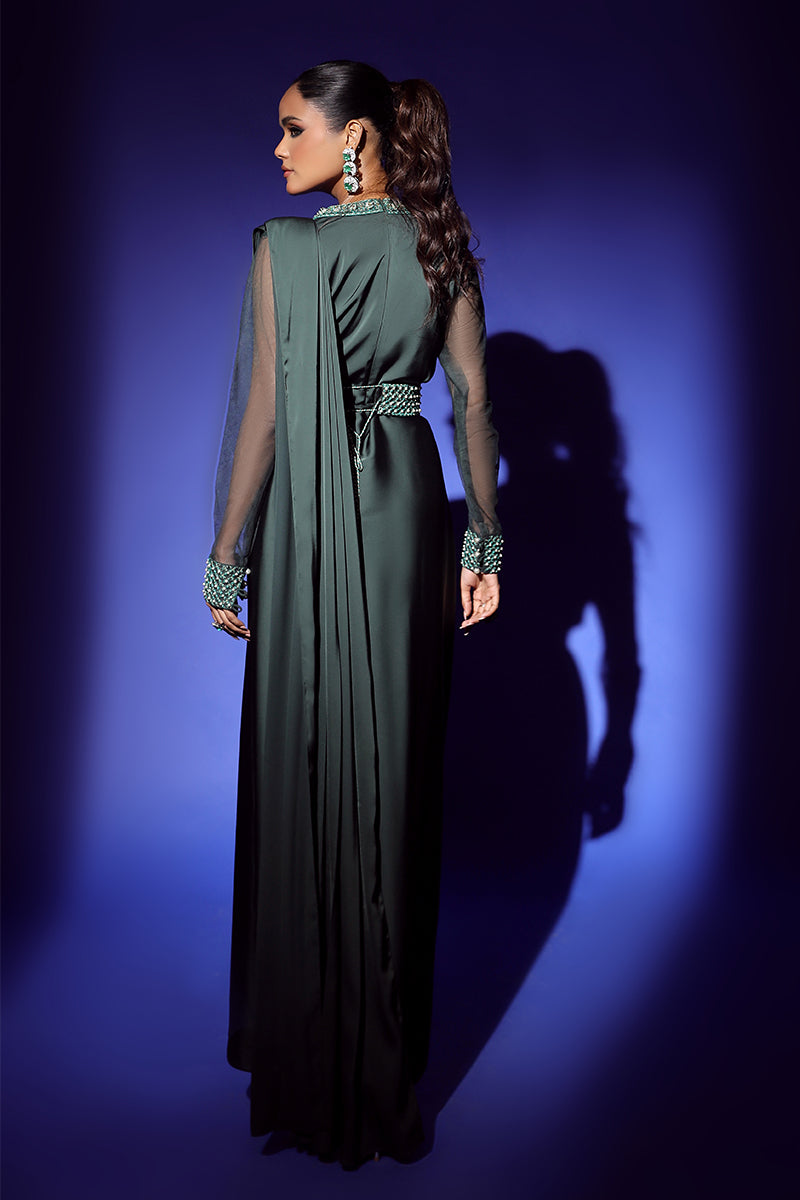 Wardha Saleem | Luxury Pret Fusion Wear | ZEPHYR SAREE DRAPE WITH BELT (2PC) - Riwayat-e-Khas