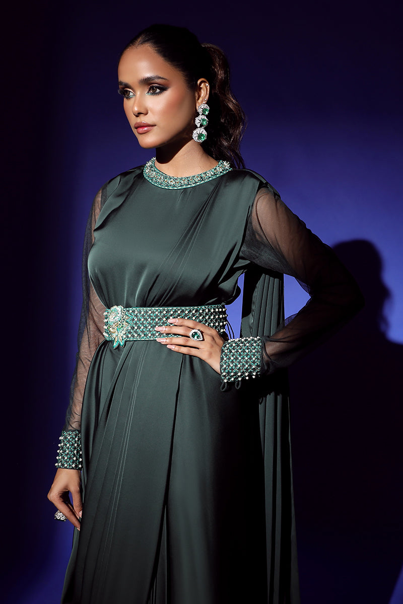 Wardha Saleem | Luxury Pret Fusion Wear | ZEPHYR SAREE DRAPE WITH BELT (2PC) - Riwayat-e-Khas