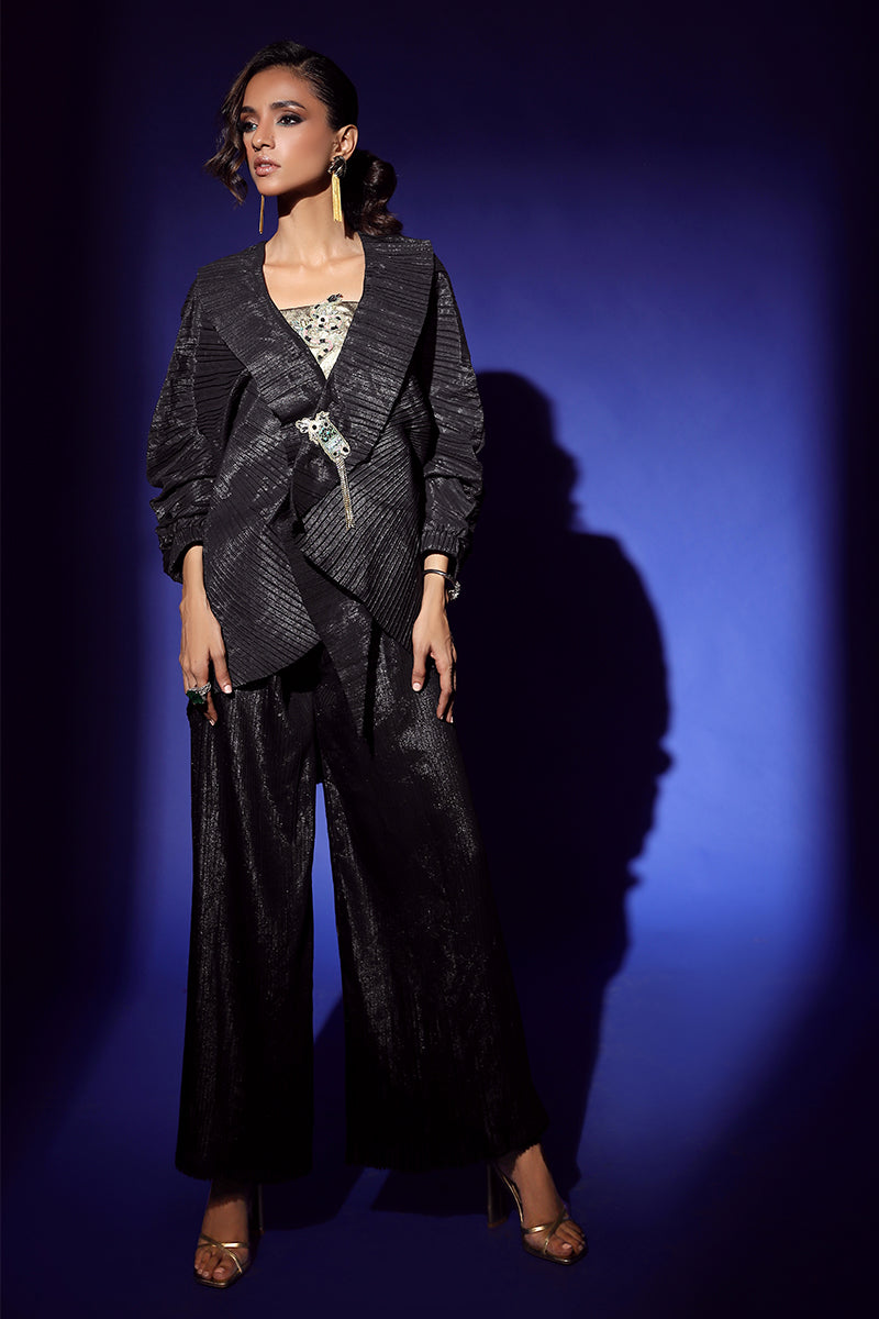 Wardha Saleem | Luxury Pret Fusion Wear | NOIR (3PC) - Riwayat-e-Khas