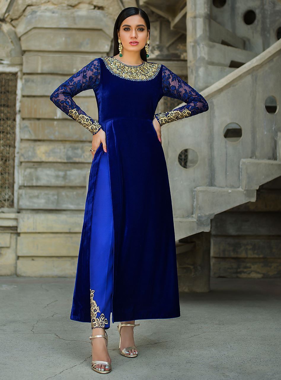 Zainab Chottani | Semi Formals | VIVA LA COBALT - Riwayat-e-Khas