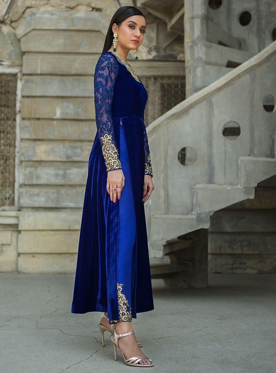 Zainab Chottani | Semi Formals | VIVA LA COBALT - Riwayat-e-Khas