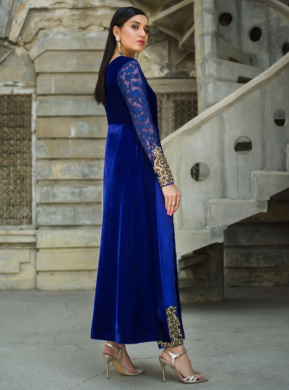 Zainab Chottani | Semi Formals | VIVA LA COBALT - Riwayat-e-Khas