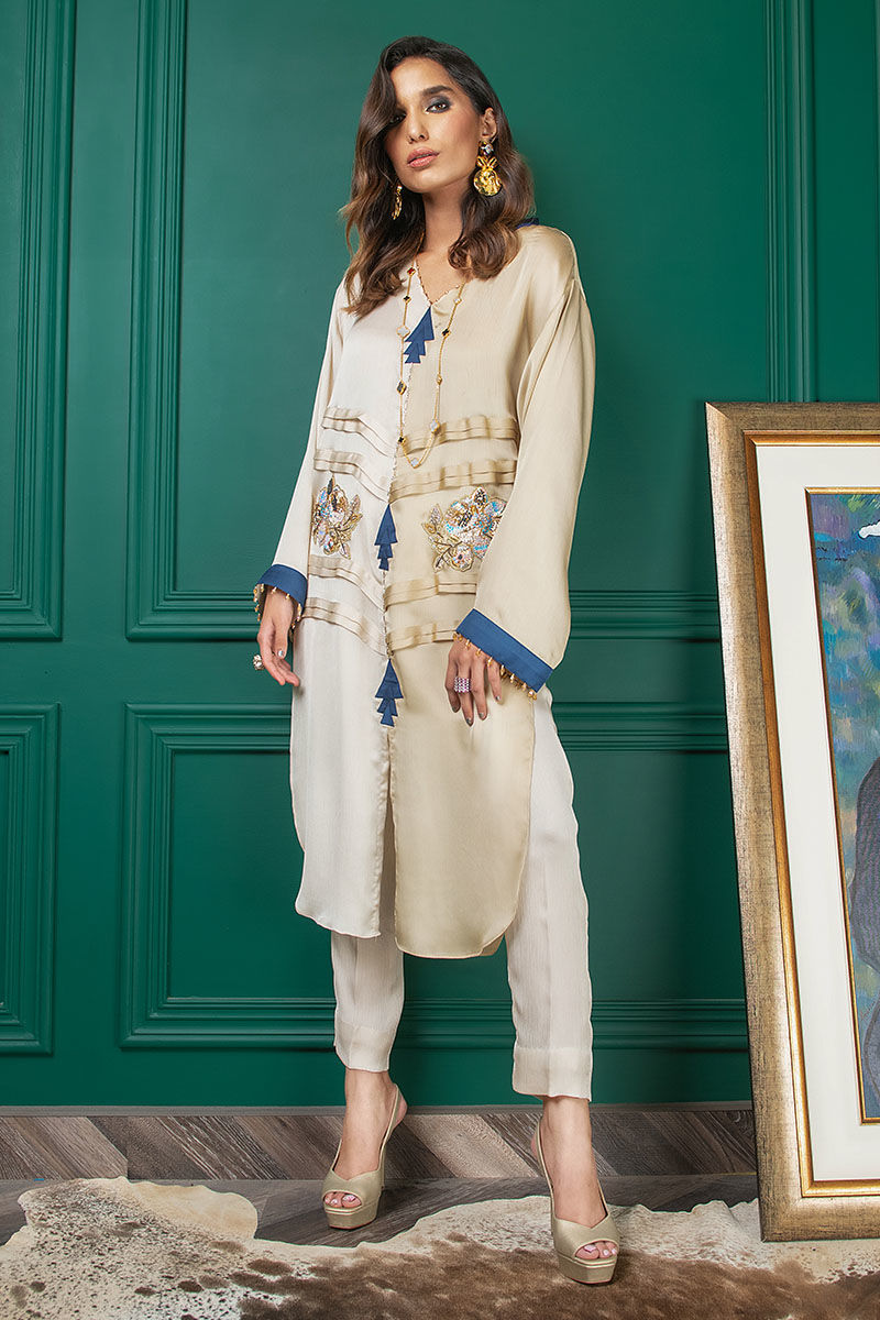 Wardha Saleem | Luxury Pret Fusion Wear | WS22-033 - Riwayat-e-Khas