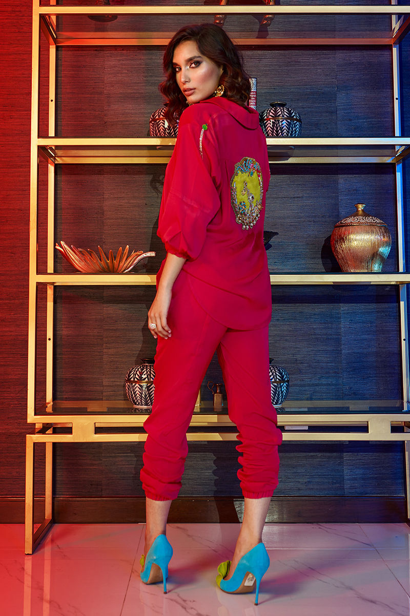 Wardha Saleem | Luxury Pret Fusion Wear | GOSSIP GIRL ?????? HOT PINK CO-ORD SET - Riwayat-e-Khas