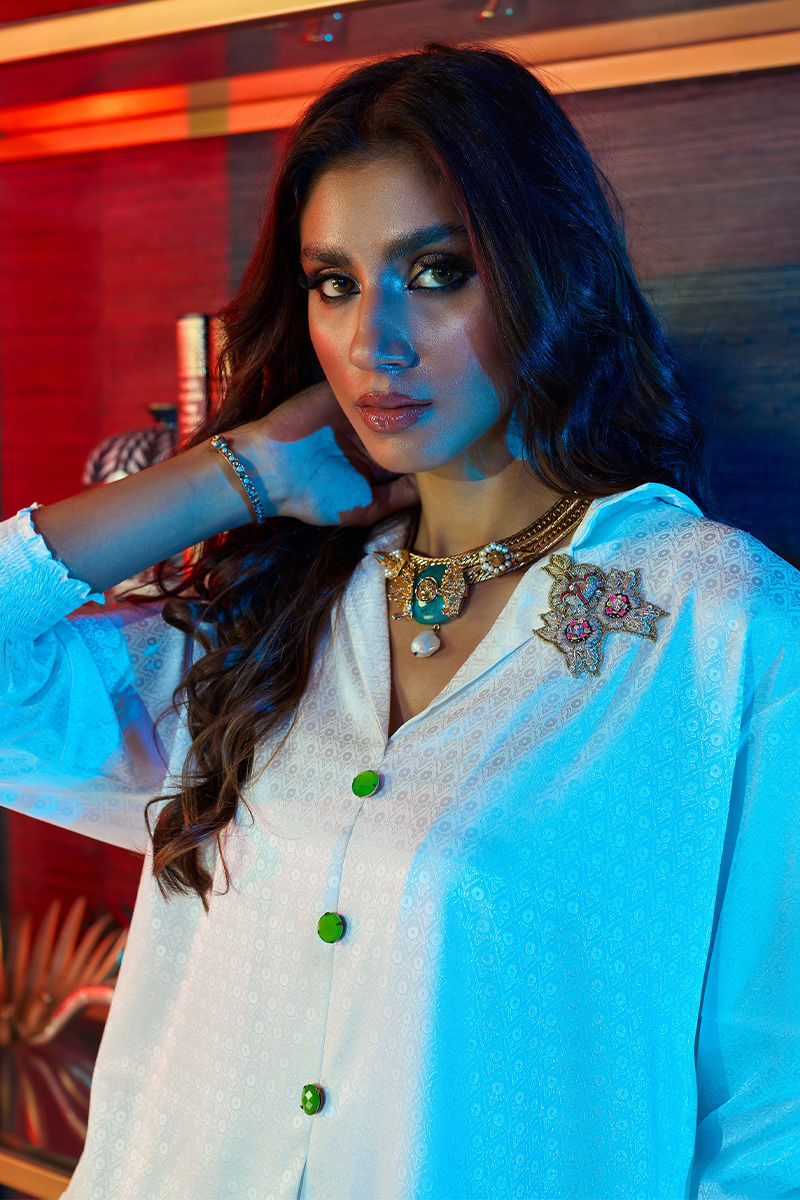Wardha Saleem | Luxury Pret Fusion Wear | GOSSIP GIRL ?????? WHITE CO-ORD SET - Riwayat-e-Khas