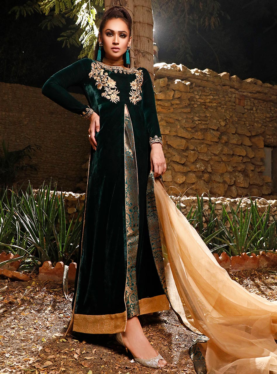 Zainab Chottani | Semi Formals | DARK MOSS TOPAZ - Riwayat-e-Khas