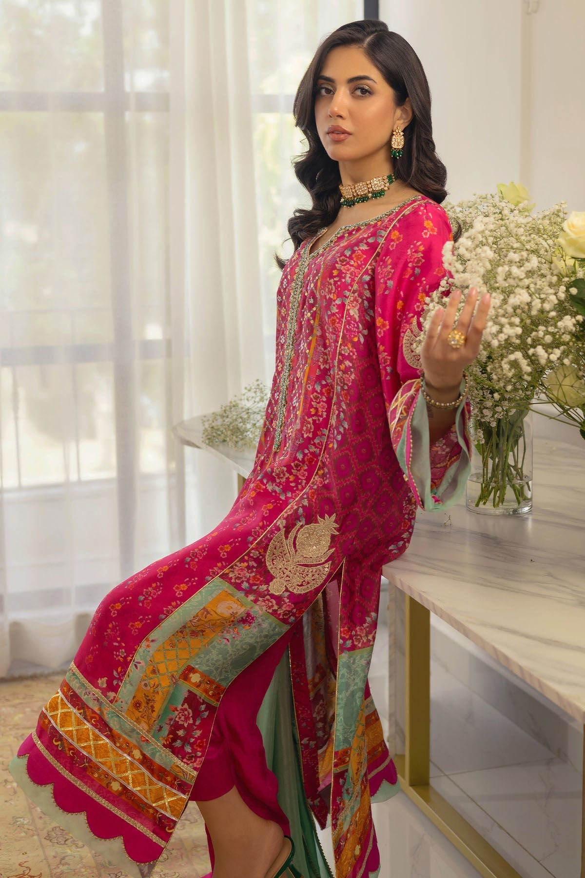Annus Abrar | Luxe Silk Pret | RENYA-SHIRT AND DUPATTA