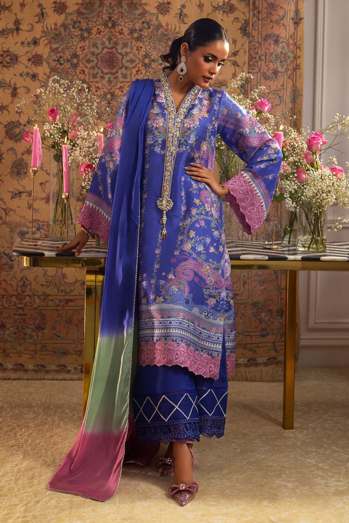Annus Abrar | Lime Luxe Silk |  Natalya