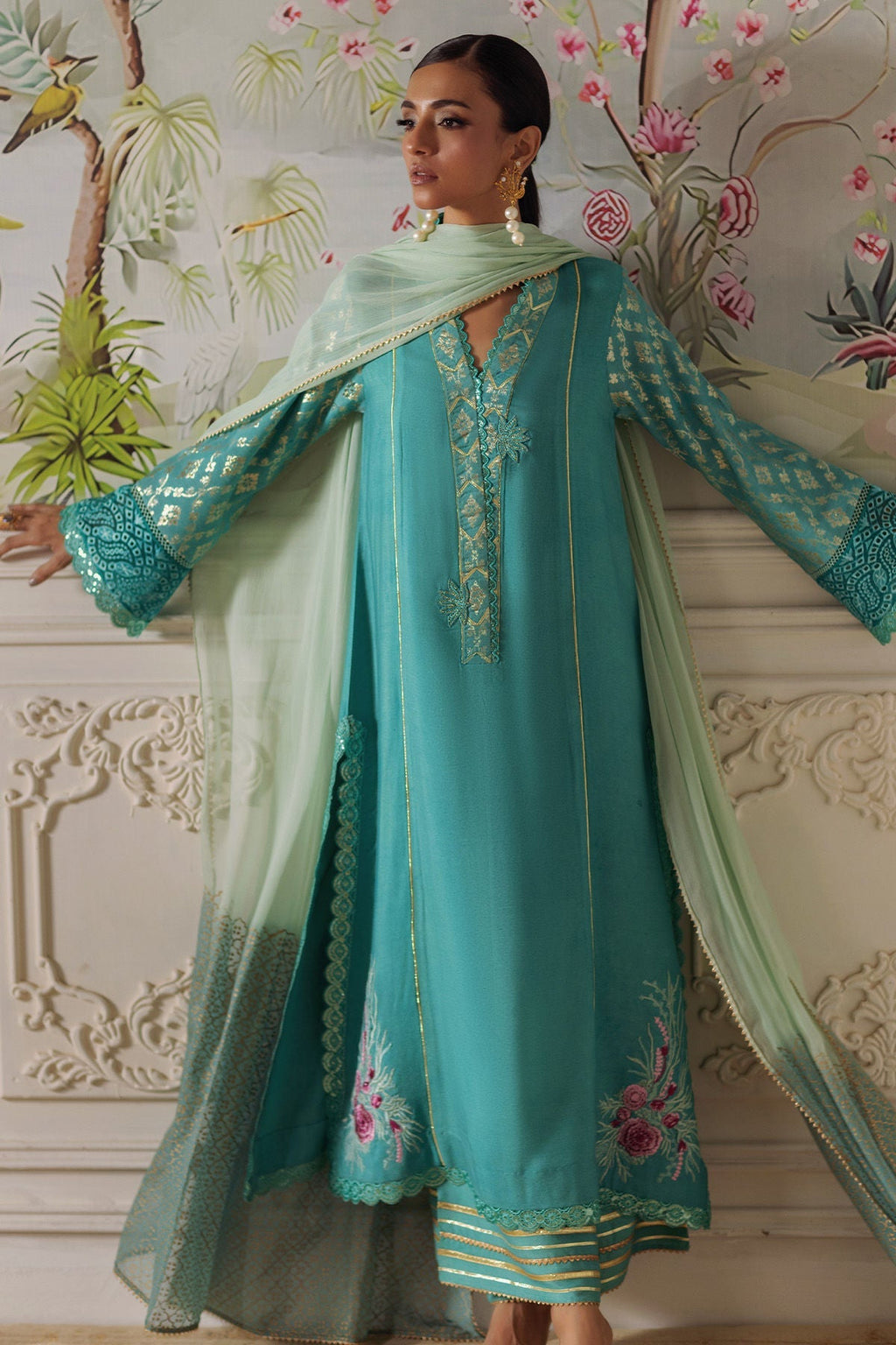 Annus Abrar | Elemental Festive | Reshaal (Shirt, Pants and Dupatta)