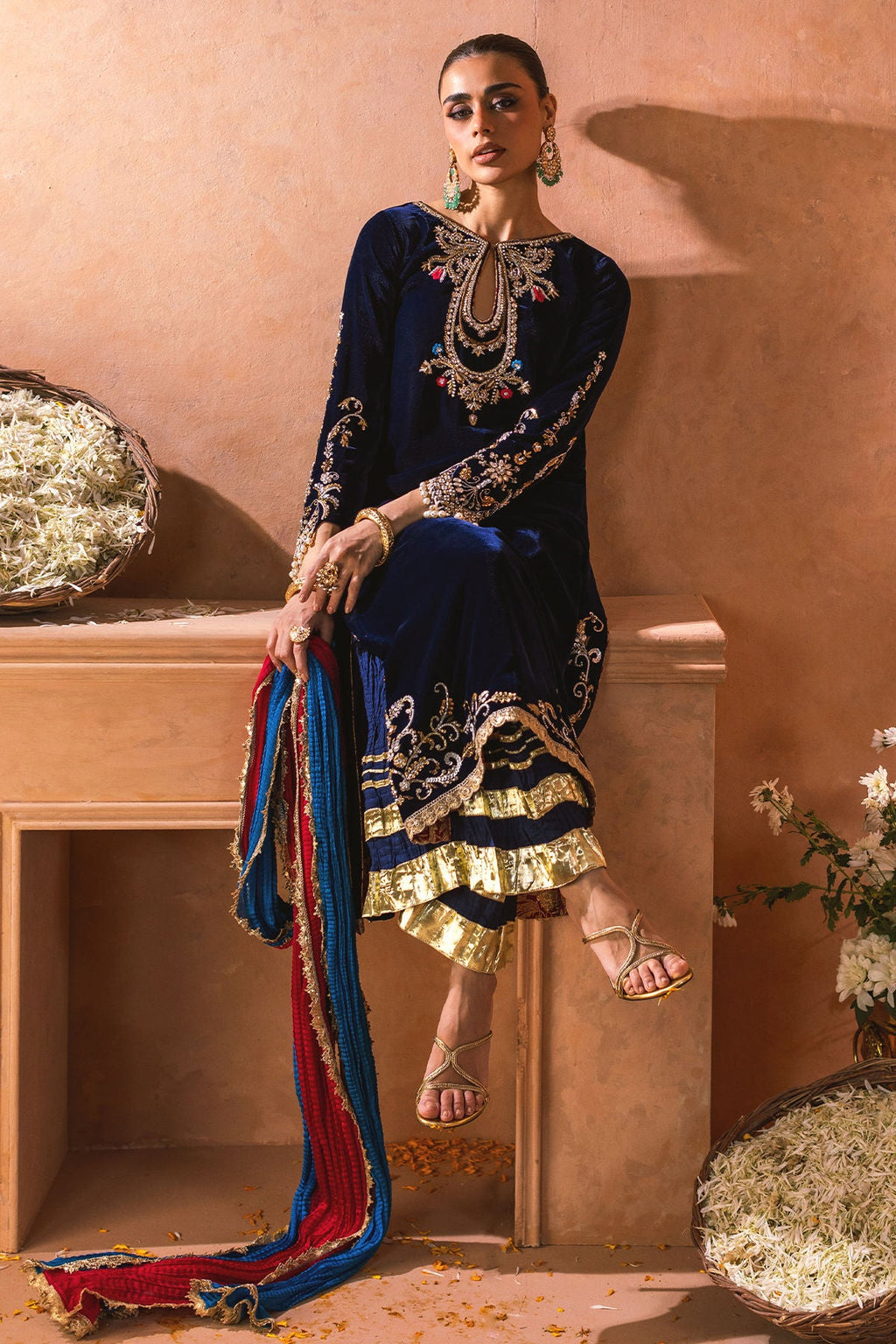 Annus Abrar | Mirha Winter Velour | Dinaya (Shirt and Dupatta)