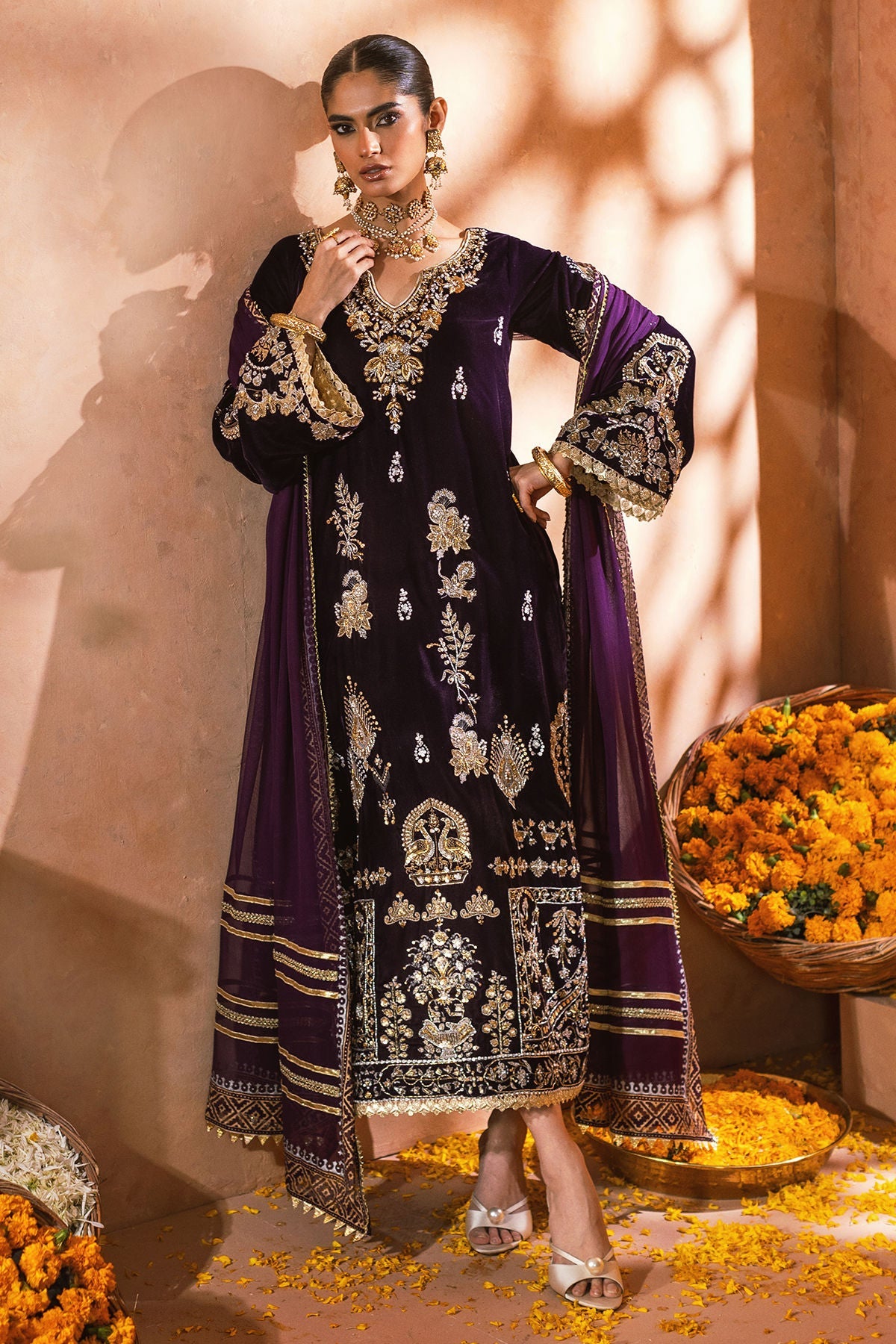 Annus Abrar | Mirha Winter Velour | Zolia (Shirt and Pants)