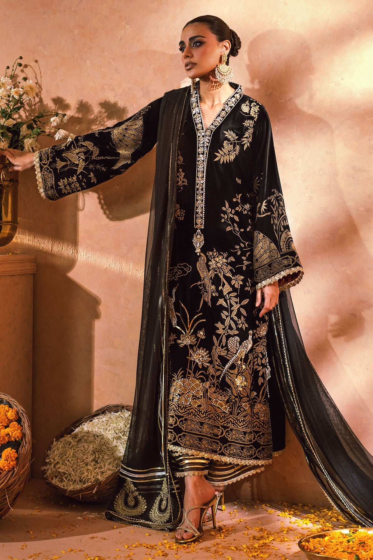Annus Abrar | Mirha Winter Velour | Bareeza (Shirt, Pants and Dupatta)