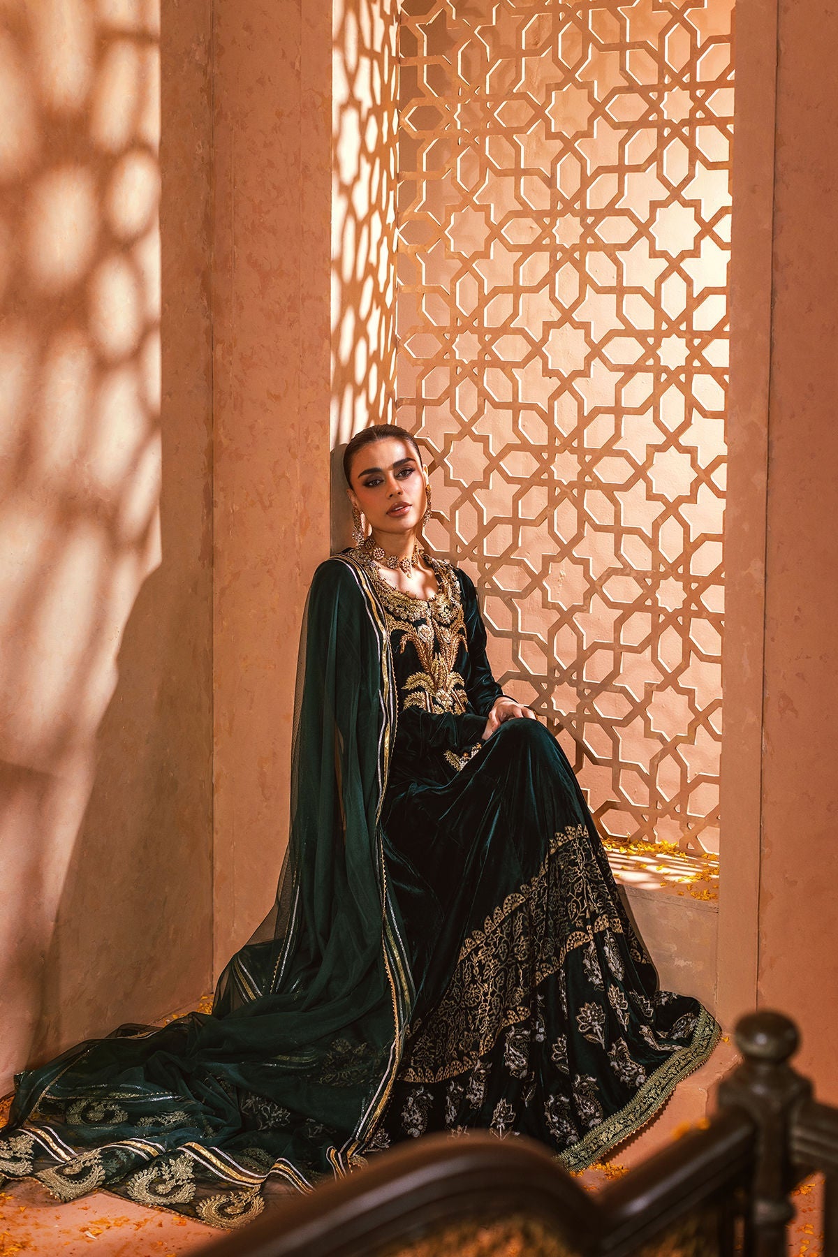 Annus Abrar | Mirha Winter Velour | Nirma Kalidar (Kalidar, Pants and Dupatta)
