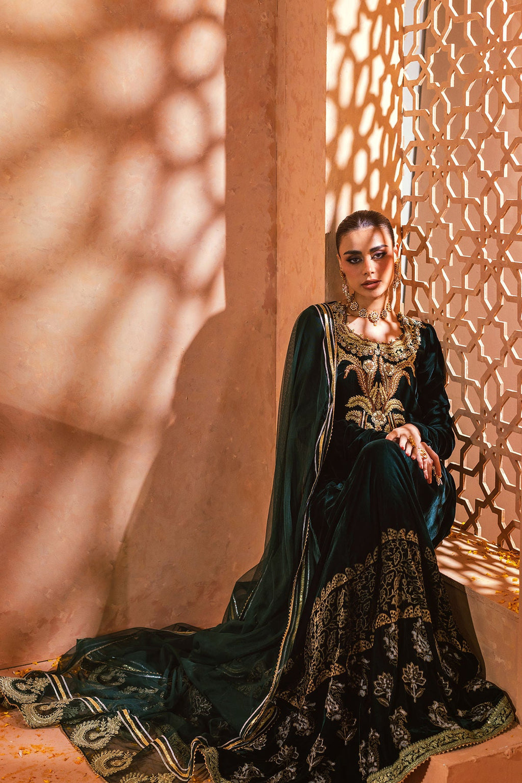 Annus Abrar | Mirha Winter Velour | Nirma Kalidar (Kalidar, Pants and Dupatta)