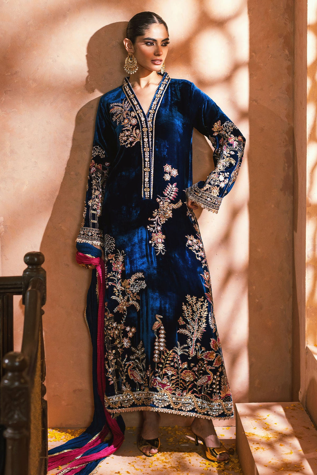 Annus Abrar | Mirha Winter Velour | Rushma (Shirt, Pants and Dupatta)