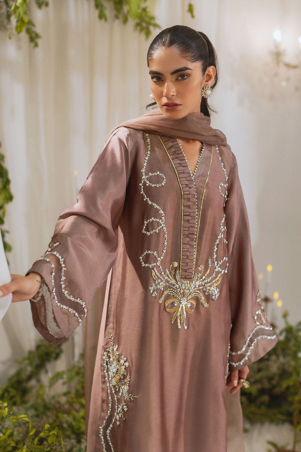 Annus Abrar | Lumi Eid Edit | Amalina Taupe (Shirt and Pants)