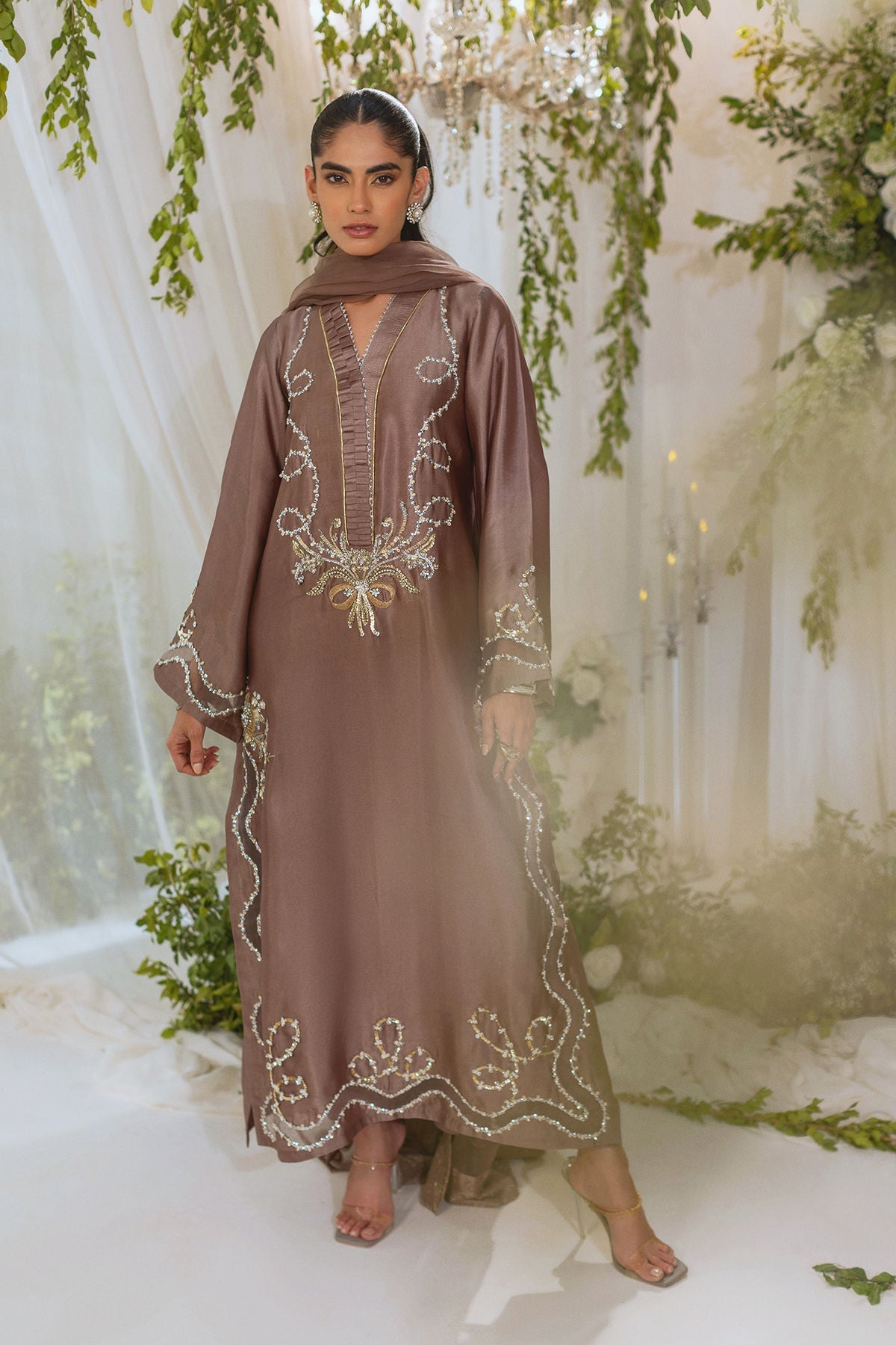 Annus Abrar | Lumi Eid Edit | Amalina Taupe (Shirt and Pants)