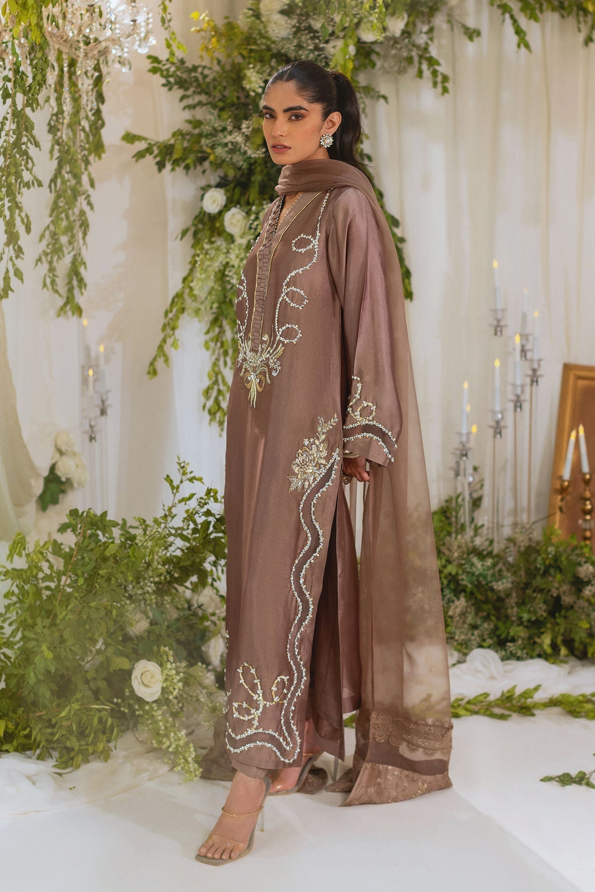 Annus Abrar | Lumi Eid Edit | Amalina Taupe (Shirt and Pants)