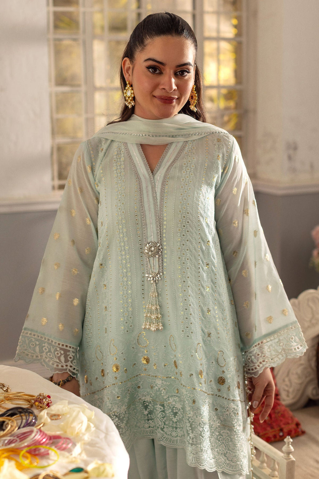 Annus Abrar | The Family Edit 26 | Aqs ( Shirt, Pants And Dupatta)