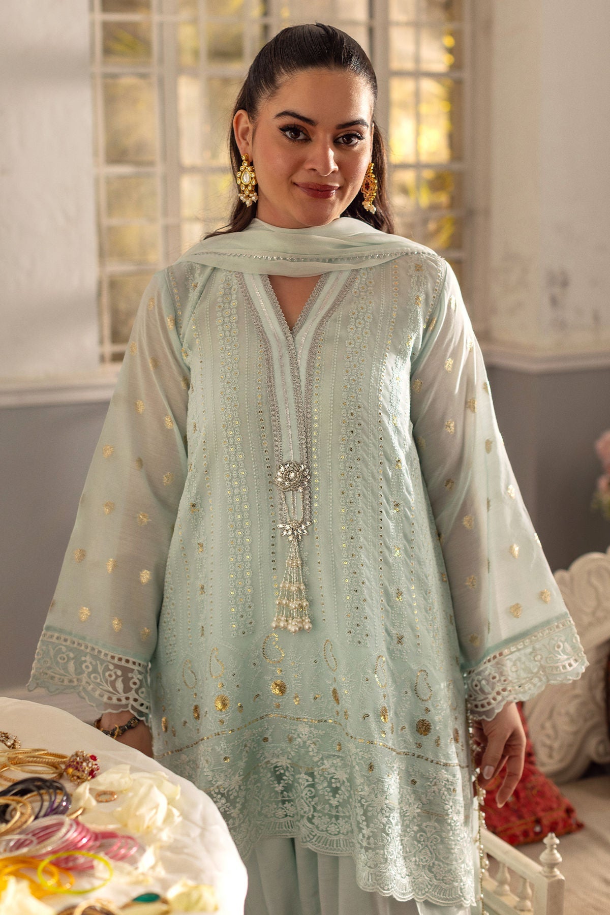 Annus Abrar | The Family Edit 26 | Aqs ( Shirt, Pants And Dupatta)