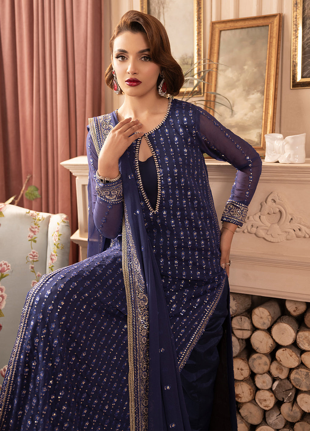 Sahane | Elyssa Festive Chiffon | CT-19002 Elle - ELYSSA - Riwayat-e-Khas