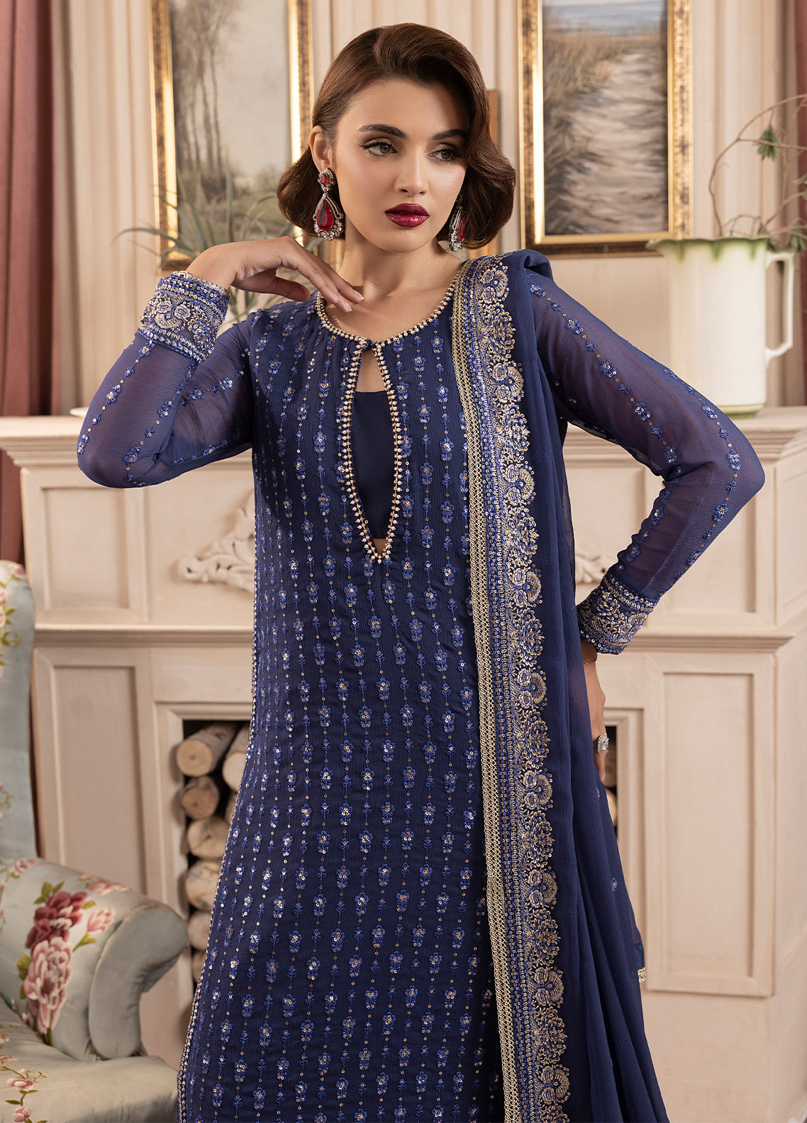Sahane | Elyssa Festive Chiffon | CT-19002 Elle - ELYSSA - Riwayat-e-Khas