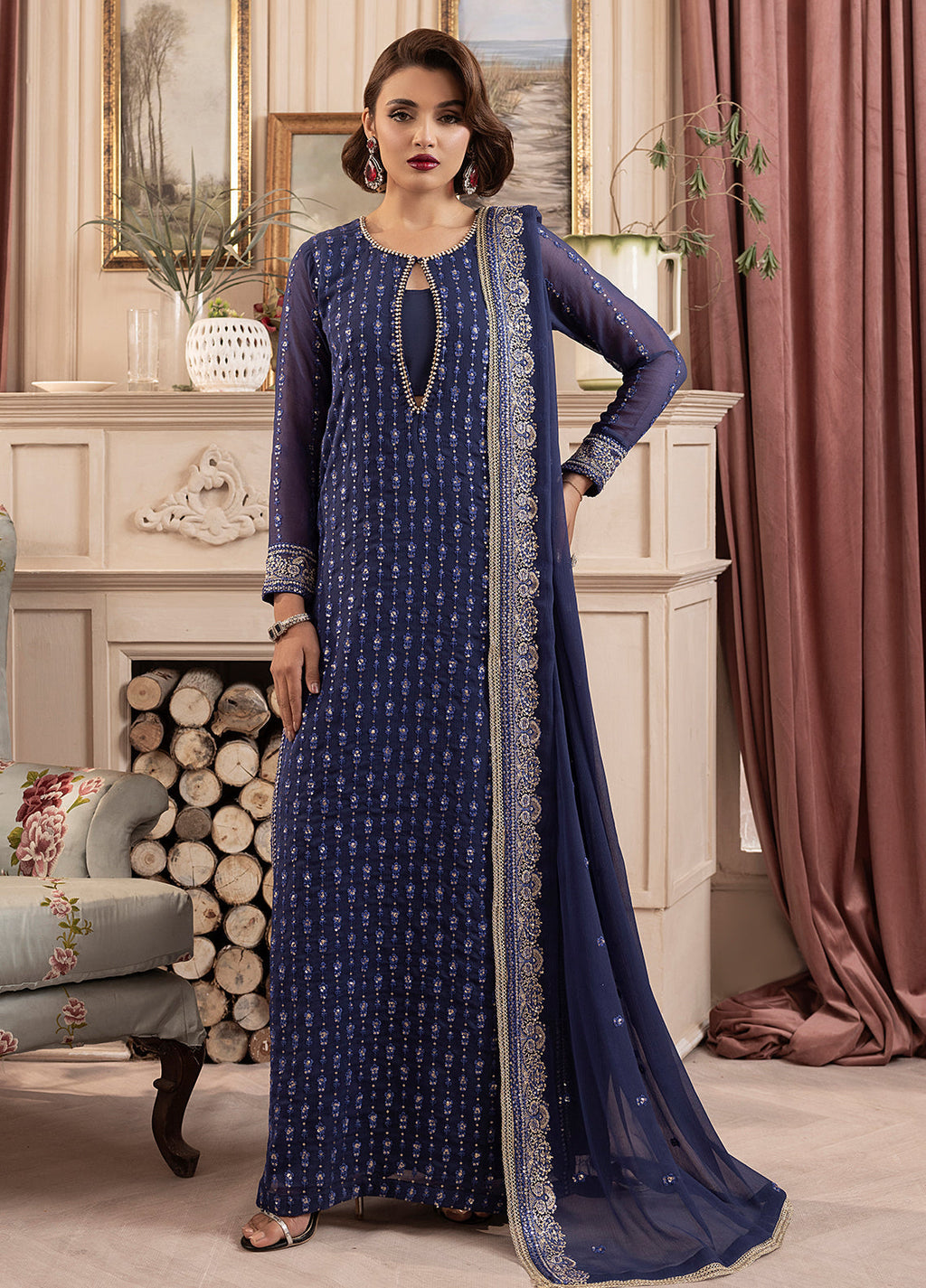 Sahane | Elyssa Festive Chiffon | CT-19002 Elle - ELYSSA - Riwayat-e-Khas