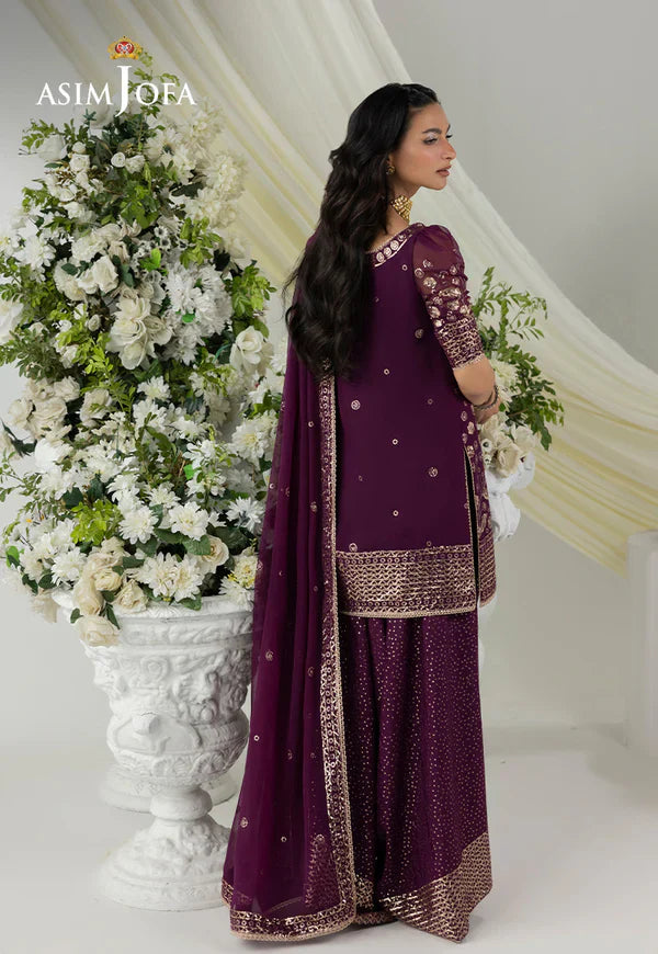 Asim Jofa | EMBROIDERED CHIFFON 3 PCS | AJIZL-02