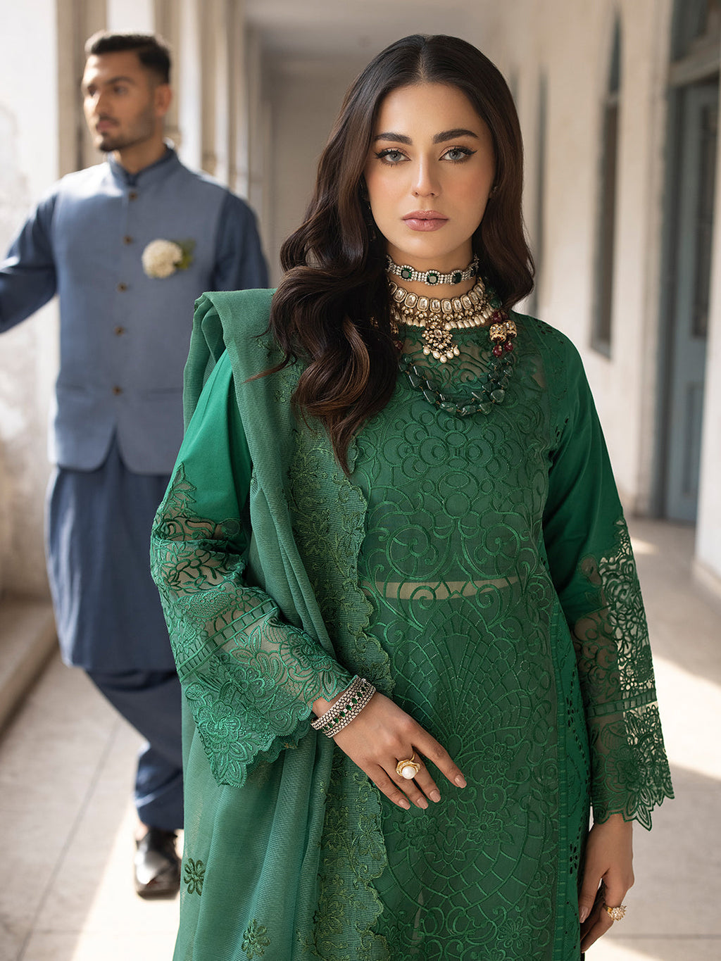 Mahnur | Mahrukh Luxury Lawn 24 | EMERALD - Riwayat-e-Khas