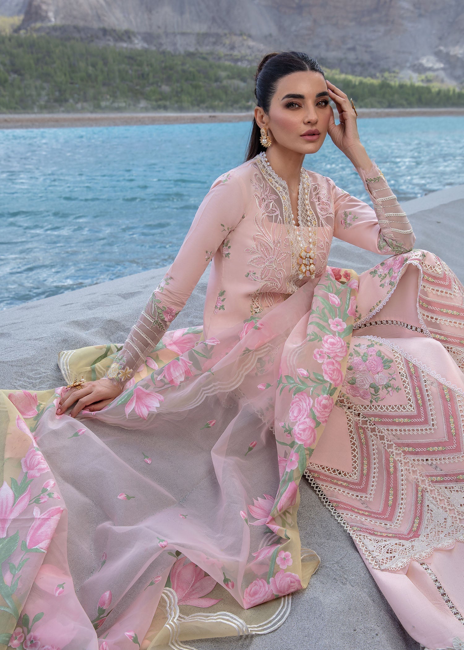 Crimson | Lawn 2024 | Forget Me Not - Sorbet Pink