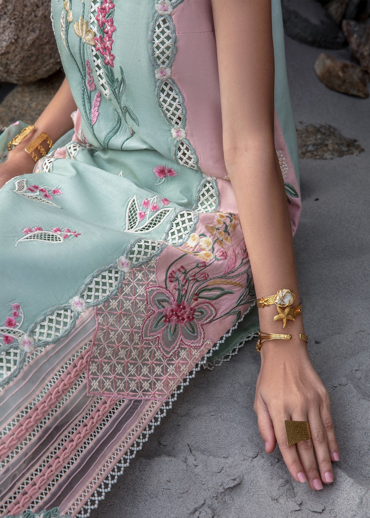 Crimson | Lawn 2024 | Sun Kissed - Sea Foam