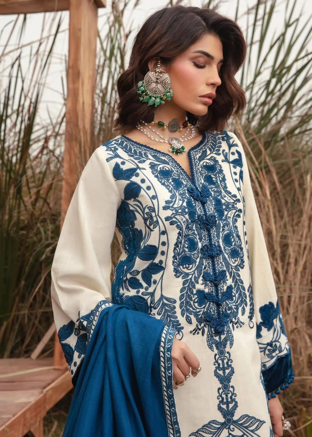 Saira Shakira | Raya Winter Stitched 23 | Pearl - House Of Anaya