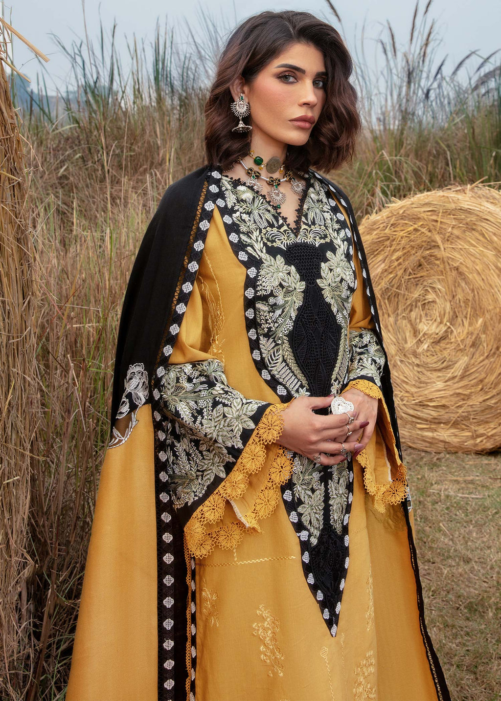 Saira Shakira | Raya Winter Stitched 23 | Amber - House Of Anaya