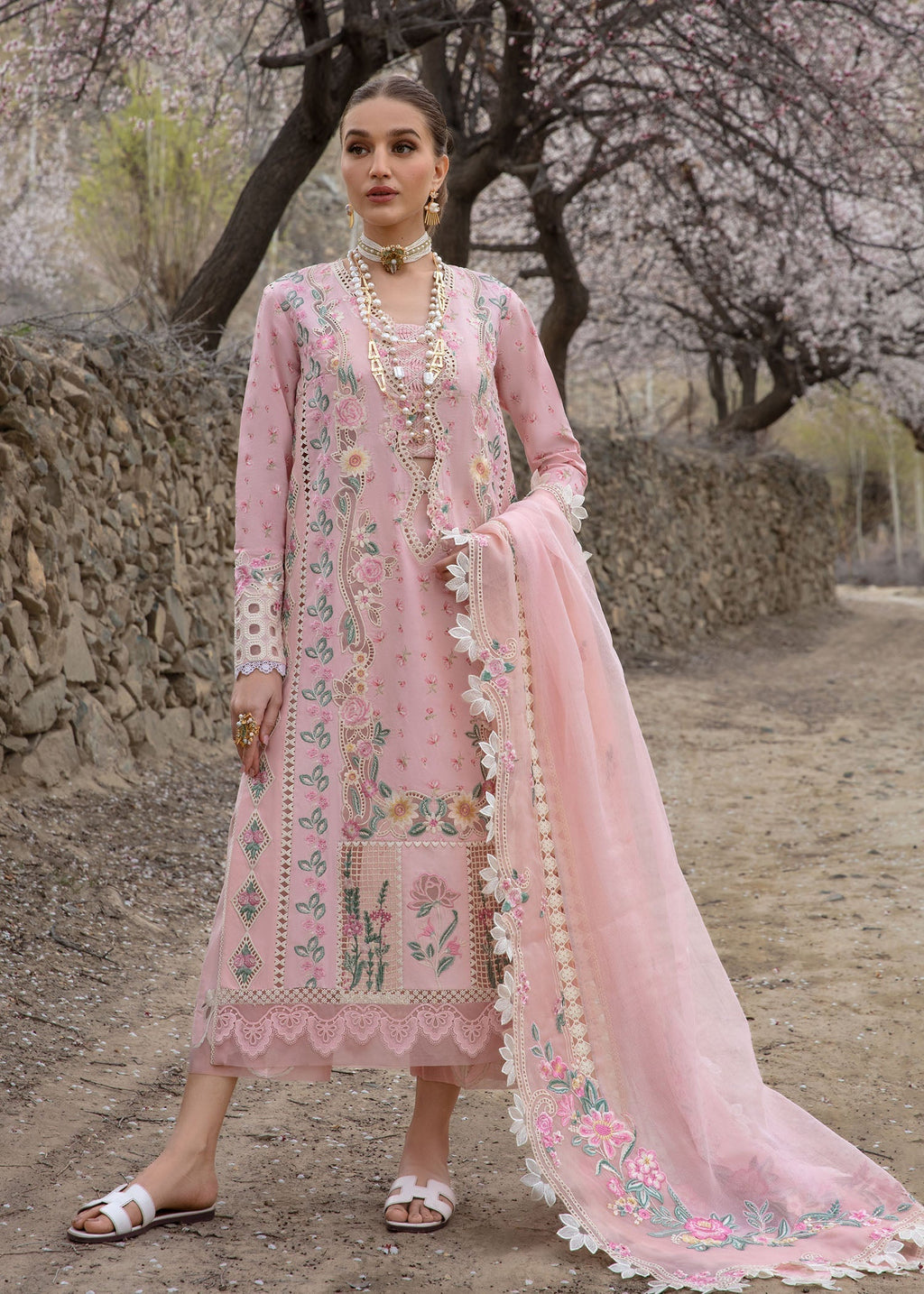 Crimson | Lawn 2024 | Believe In Her - Blush Pink
