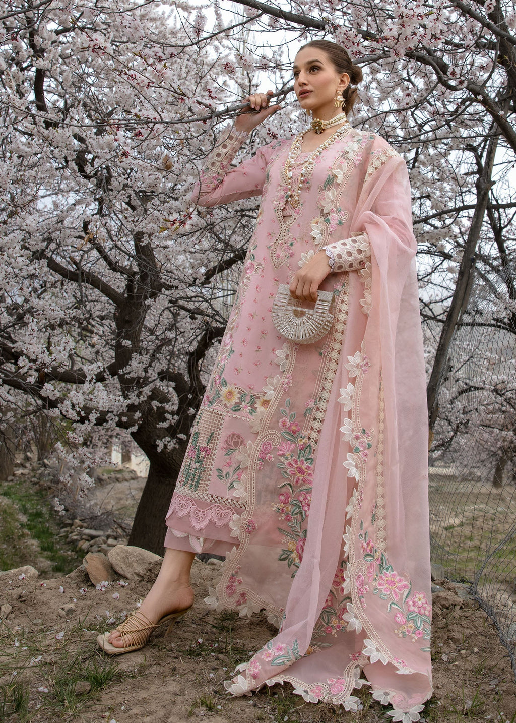 Crimson | Lawn 2024 | Believe In Her - Blush Pink