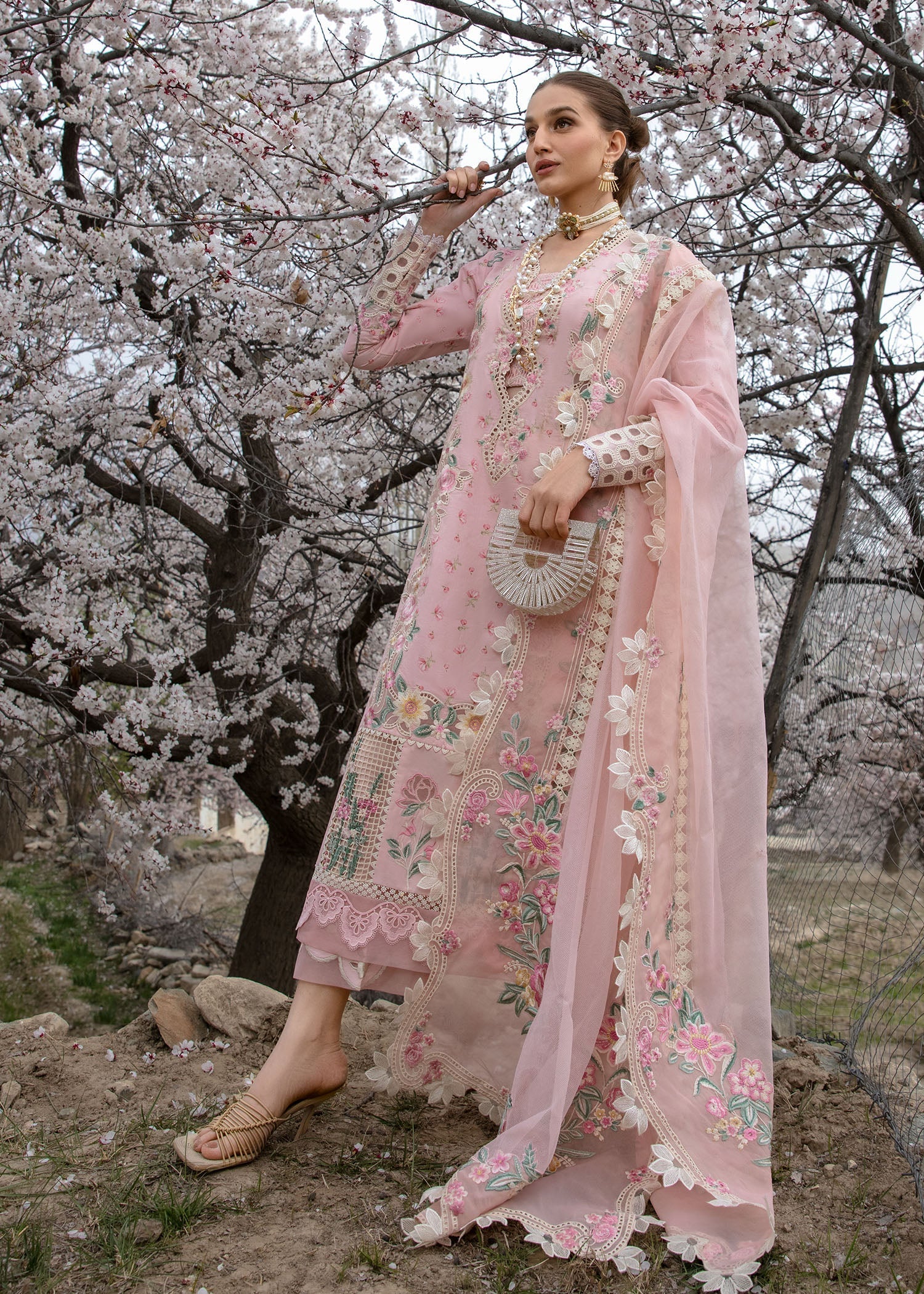 Crimson | Lawn 2024 | Believe In Her - Blush Pink