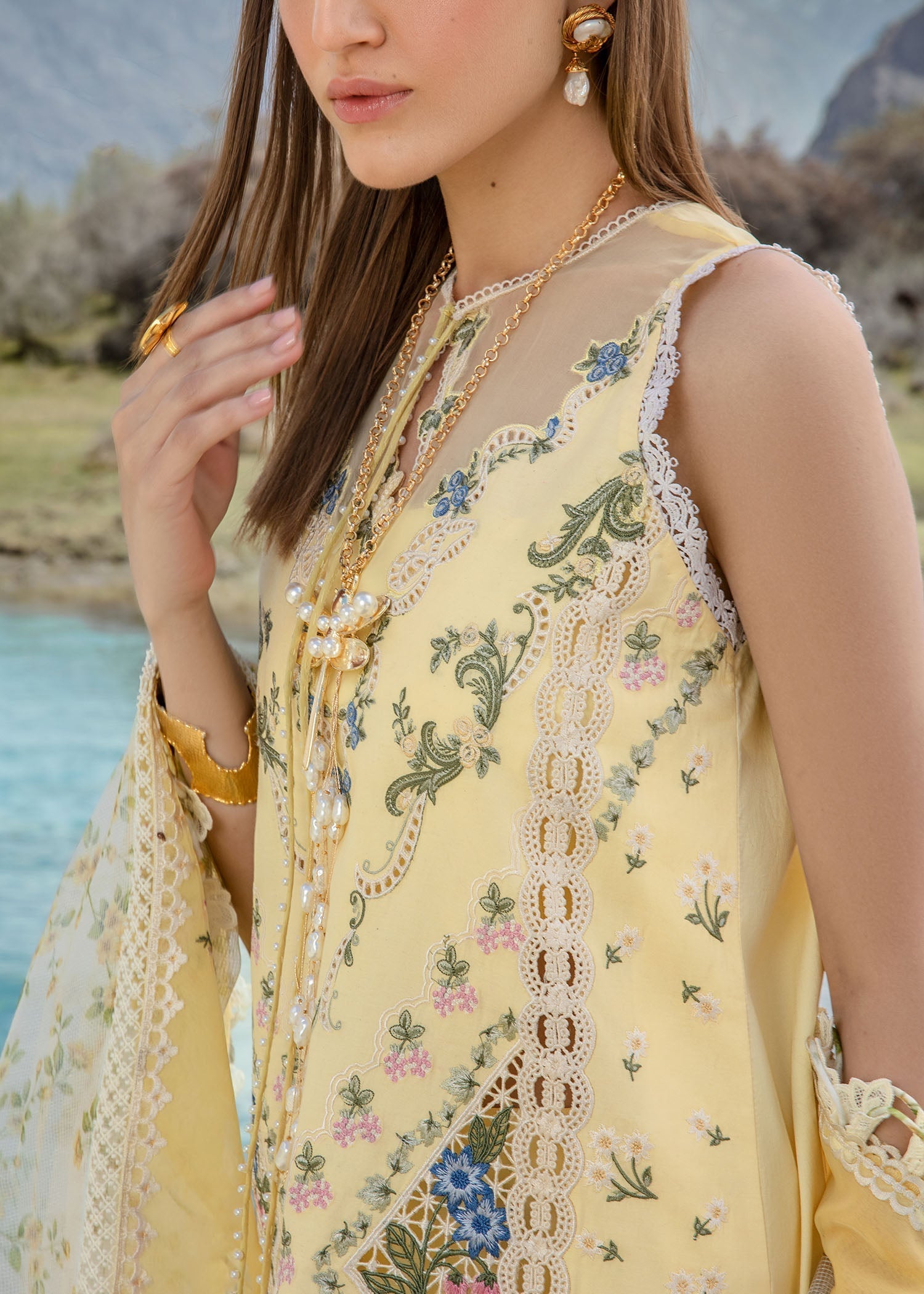 Crimson | Lawn 2024 | A French Brunch - Sunflower Yellow