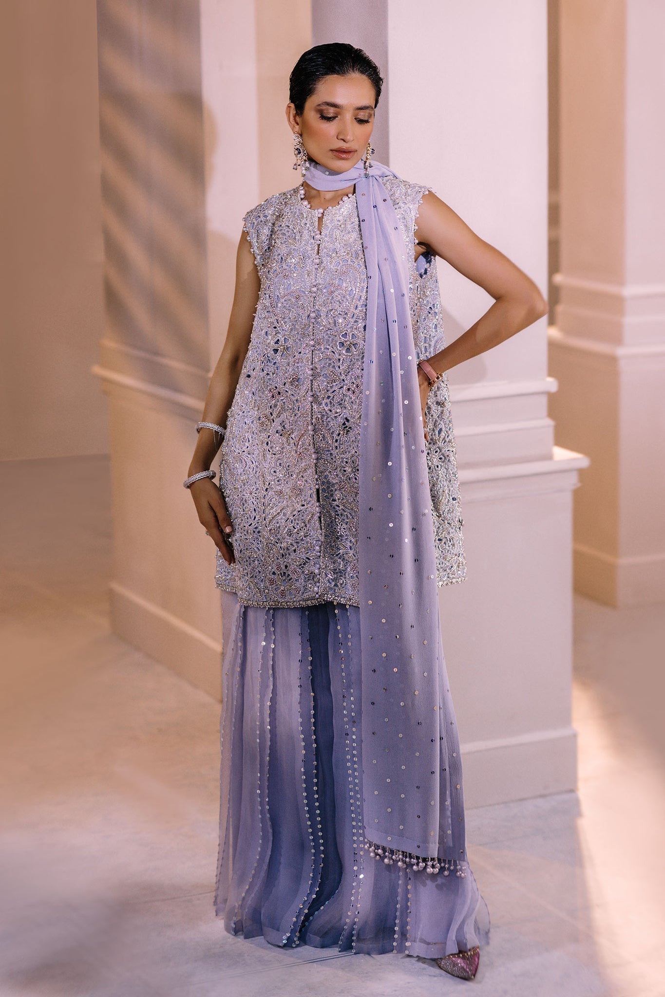 Elan | Demi Couture Onirique | CRISTALLIN LILAS (EP-20653) - House Of Anaya