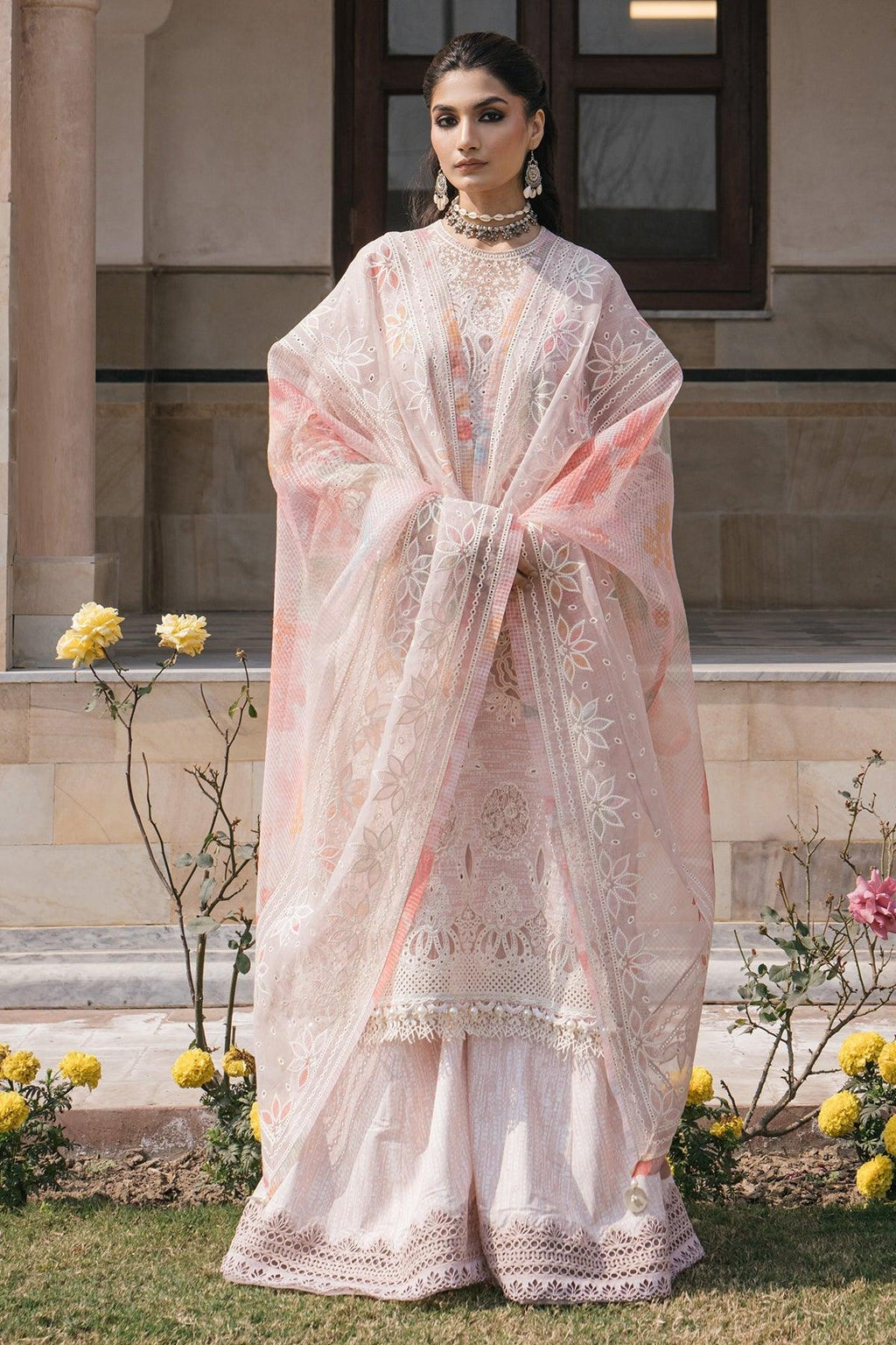 Jazmin - EMBROIDERED LUXURY LAWN SL24-D8 - House Of Anaya