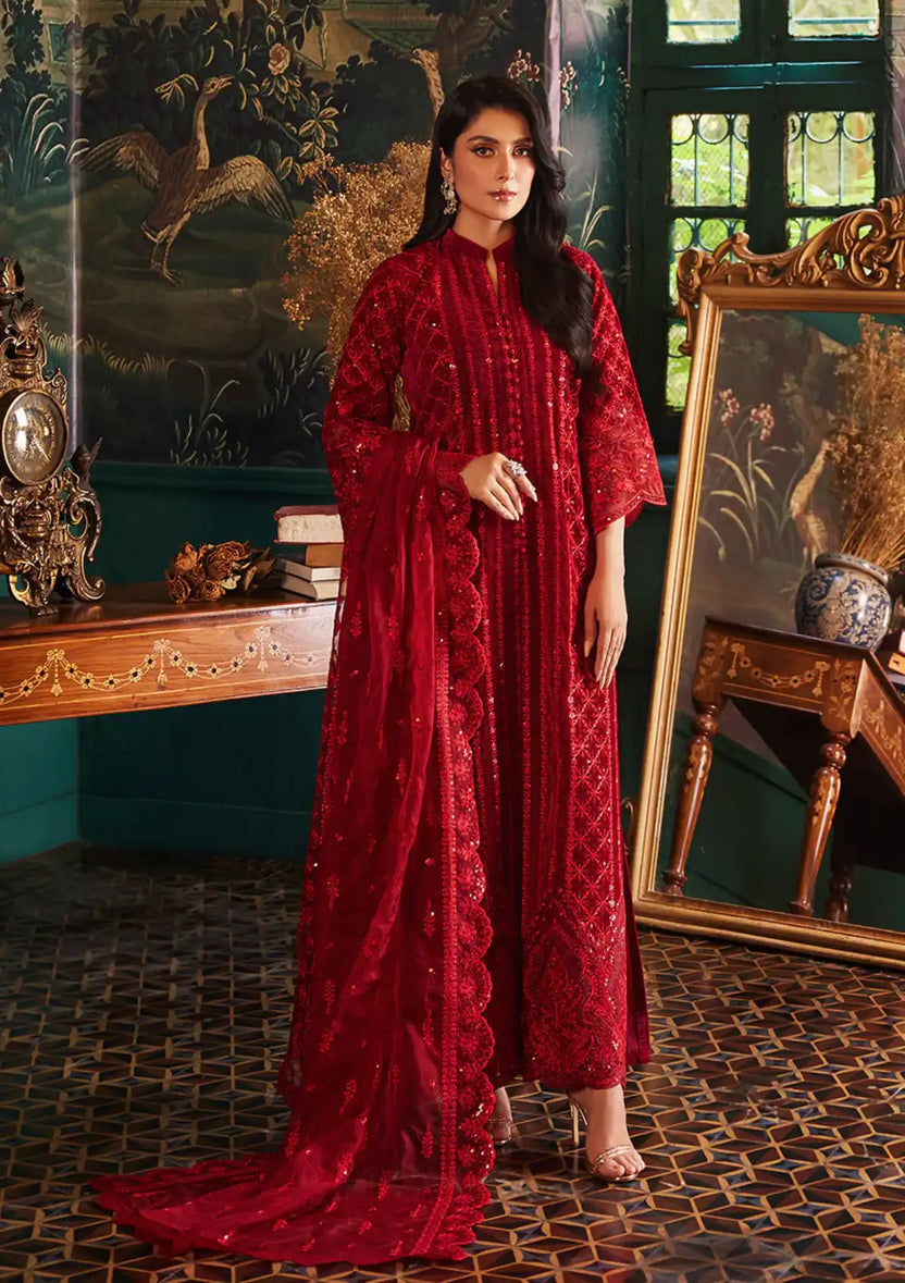 Zainab Chottani | Embroidered Velvet | SURKH D-05 - Riwayat-e-Khas