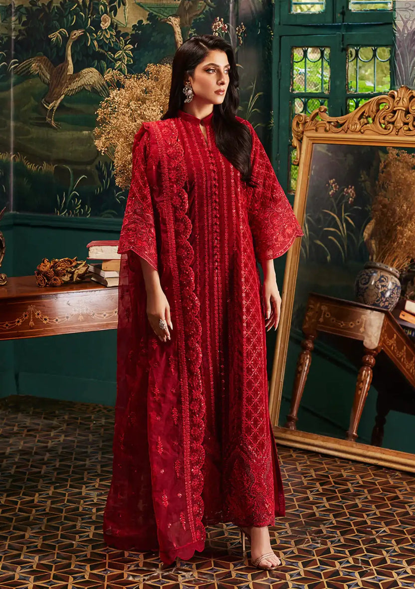 Zainab Chottani | Embroidered Velvet | SURKH D-05 - Riwayat-e-Khas