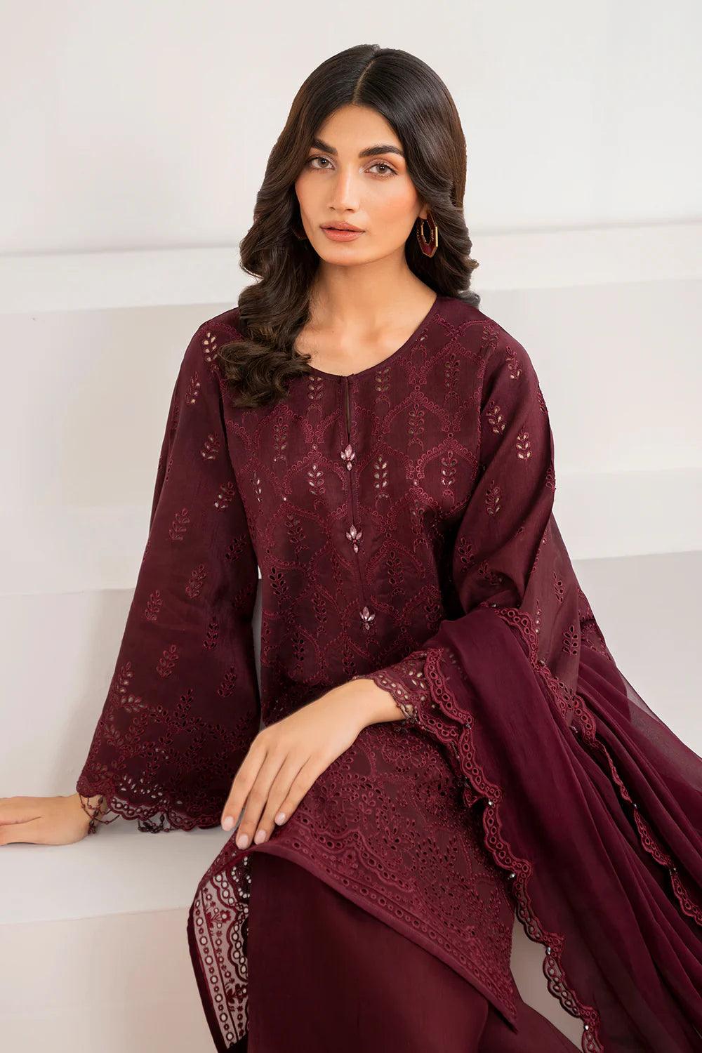 Baroque | Stitched New | EMBROIDERED CHIFFON UF-690 - House Of Anaya