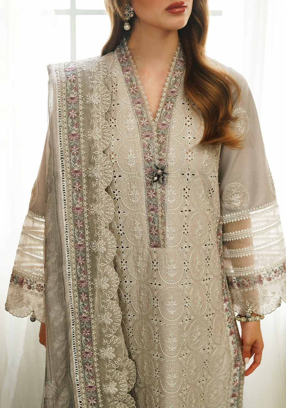 Zarqash | Tresor Luxury Lawn 24 | ZQT 002 ROSEMARY - Riwayat-e-khas