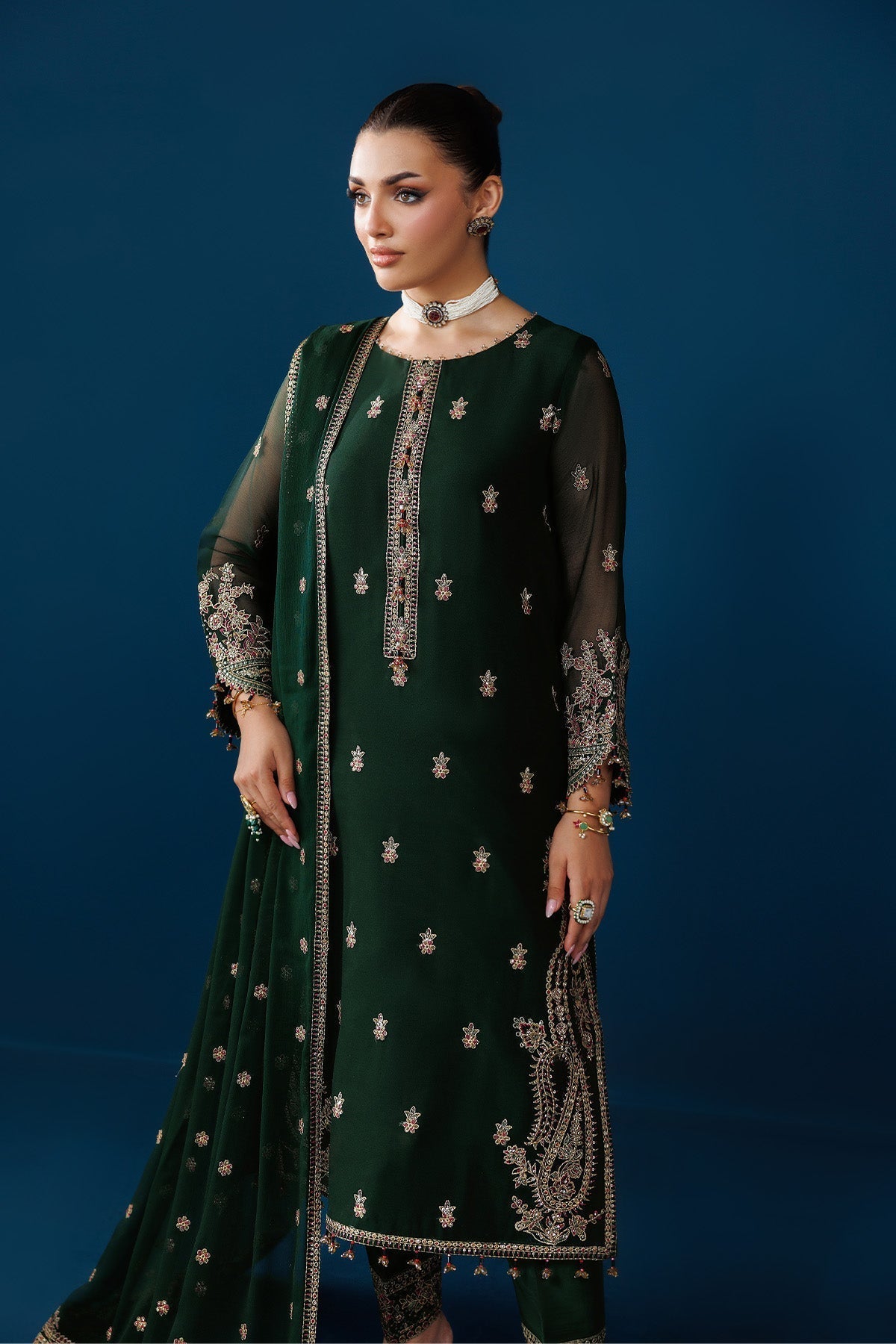 Alizeh | Dua Formals 26 | AF-DUA-3032-Regal Green