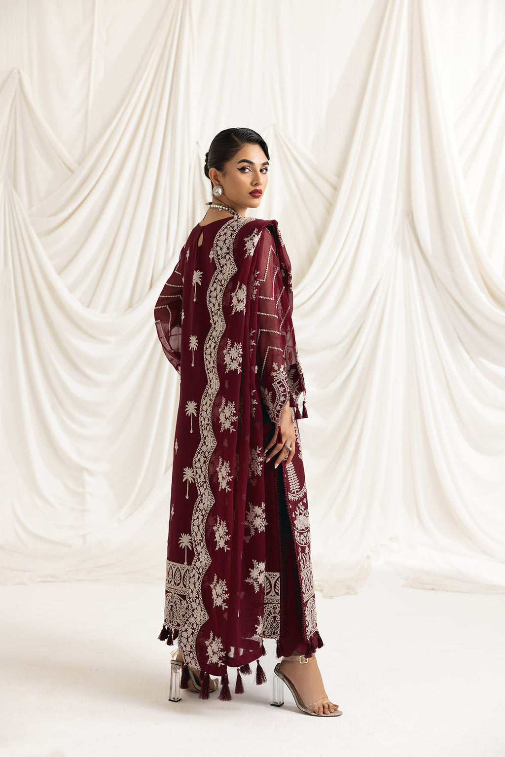 Alizeh | Formals Collection | Clara C (MAROON) - House Of Anaya